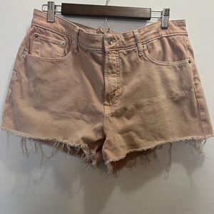 Free Assembly Womens Shorts Size 14 PInk Denim Cut Off Summer Casual